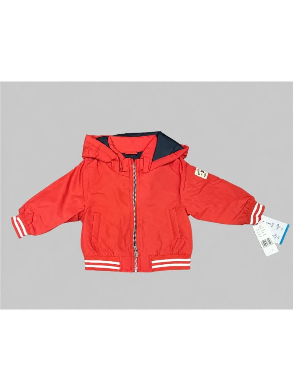 NWT Carter's Infant Boys 12M Red Lined Hooded Jacket Water Resistant Windproof